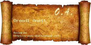 Orendi Anett névjegykártya