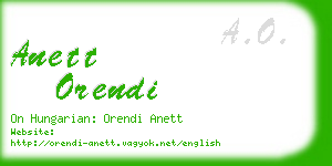 anett orendi business card